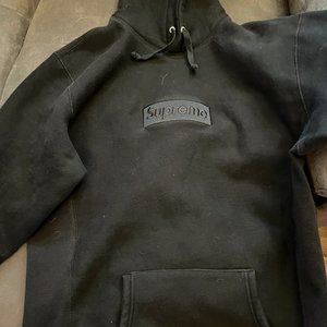 Supreme (UA!!!) Black Tonal Box Logo Hoodie Large